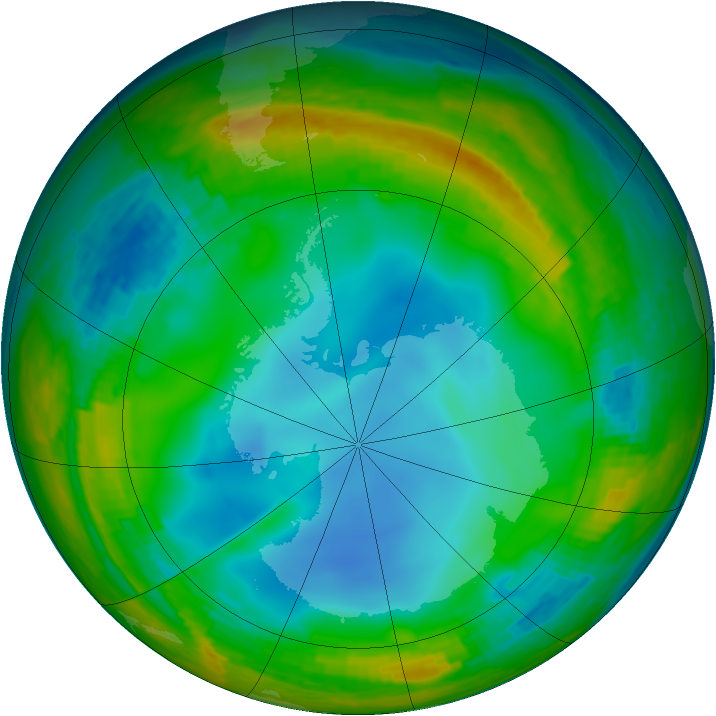 Antarctic ozone map for 28 July 1994